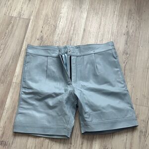 LEATHER GEAR blue leather shorts men size M,